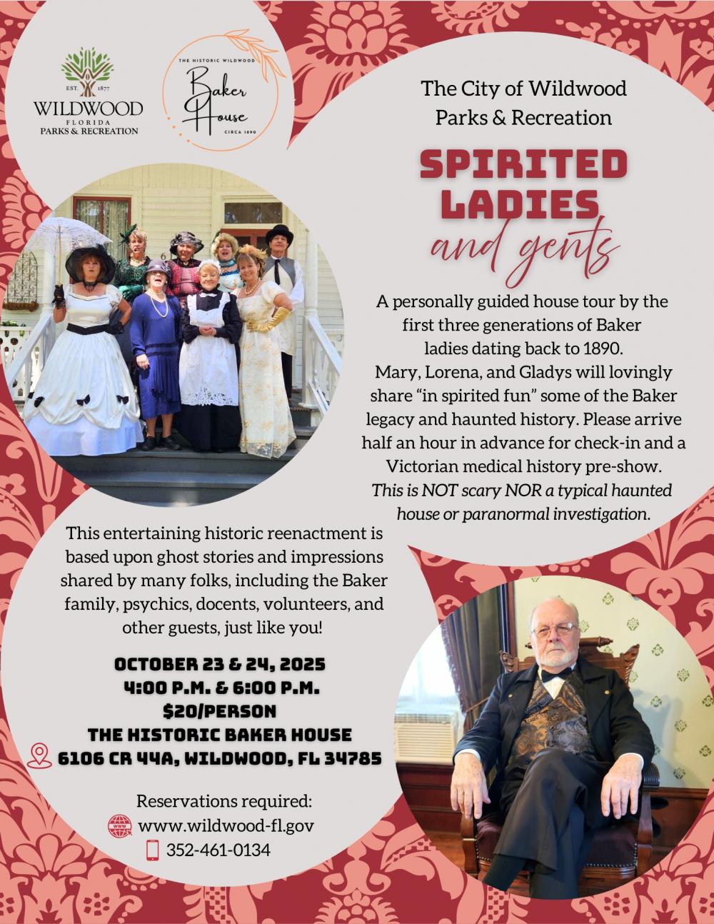 Event Promo Photo For Spirited Ladies and Gents at the Baker House
