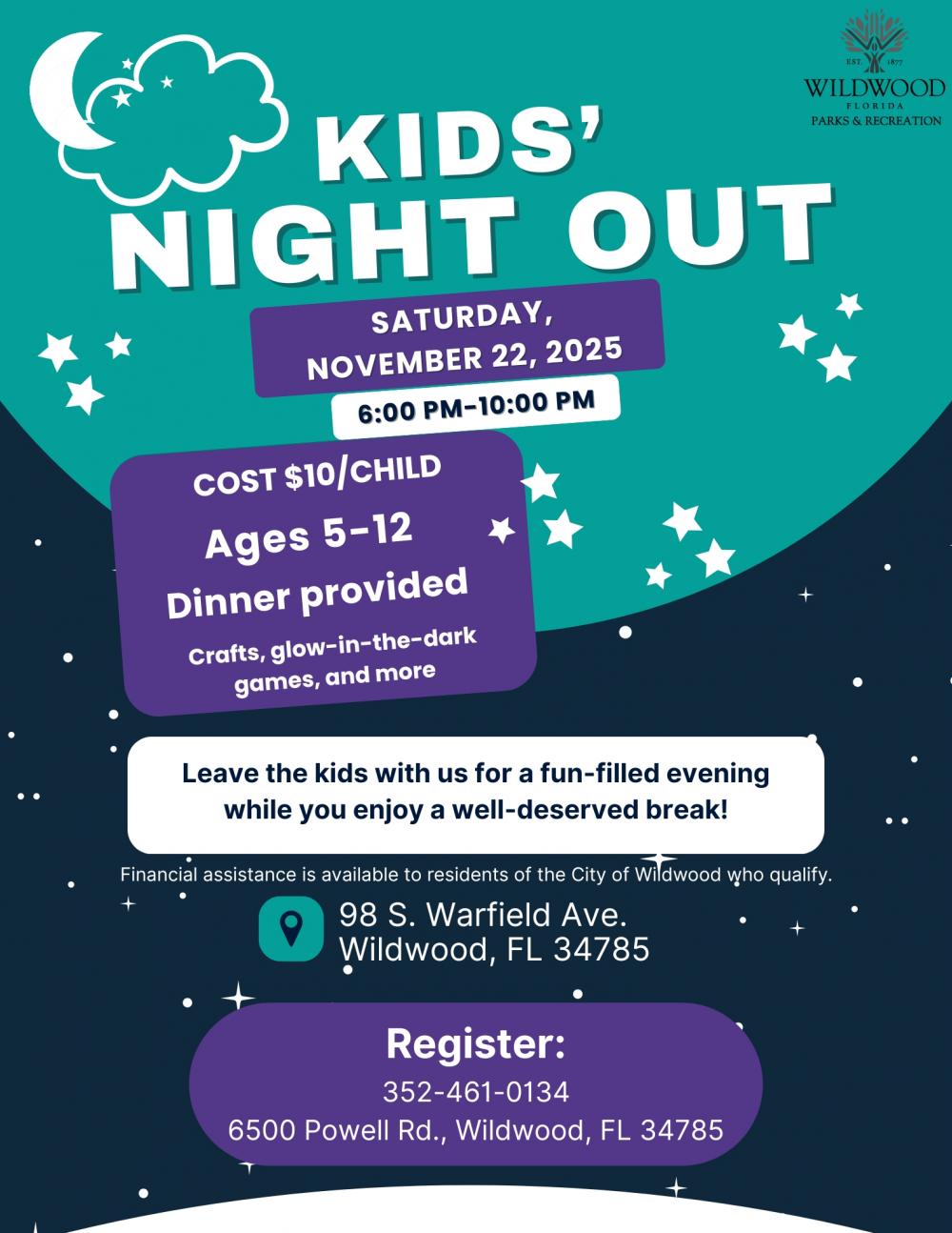 Event Promo Photo For Kids’ Night Out