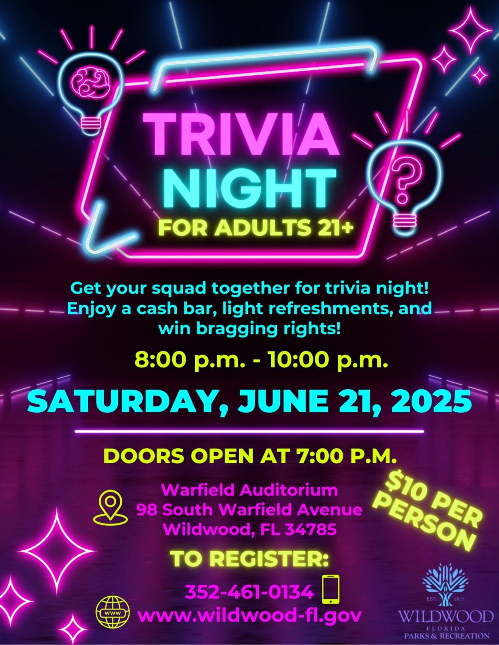 Event Promo Photo For Adult Trivia Night