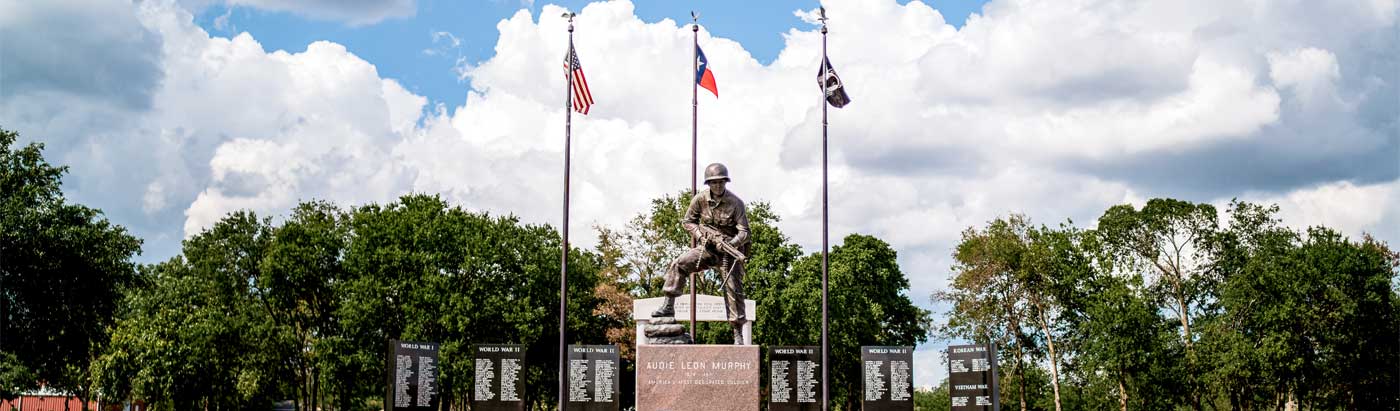 Audie Murphy statue in Greenville, TX