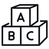 Icon of ABC building blocks.