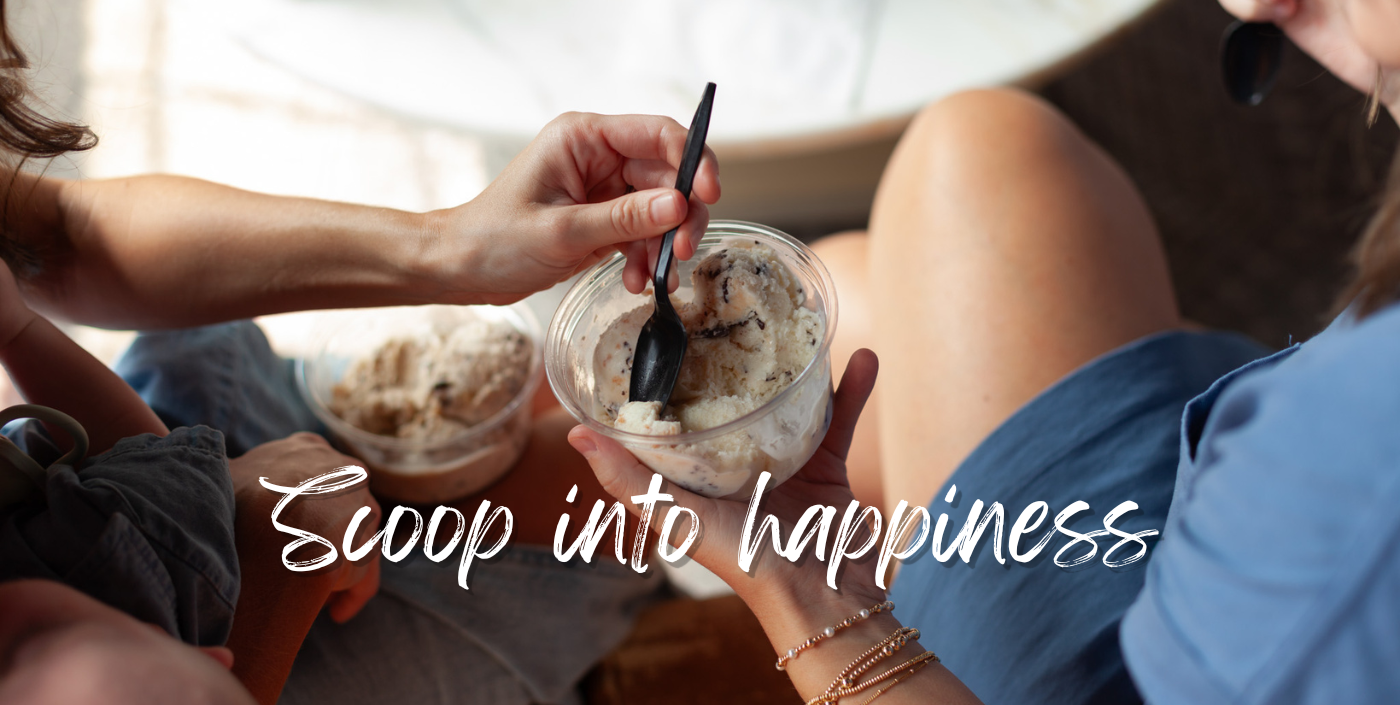 scooping into ice cream