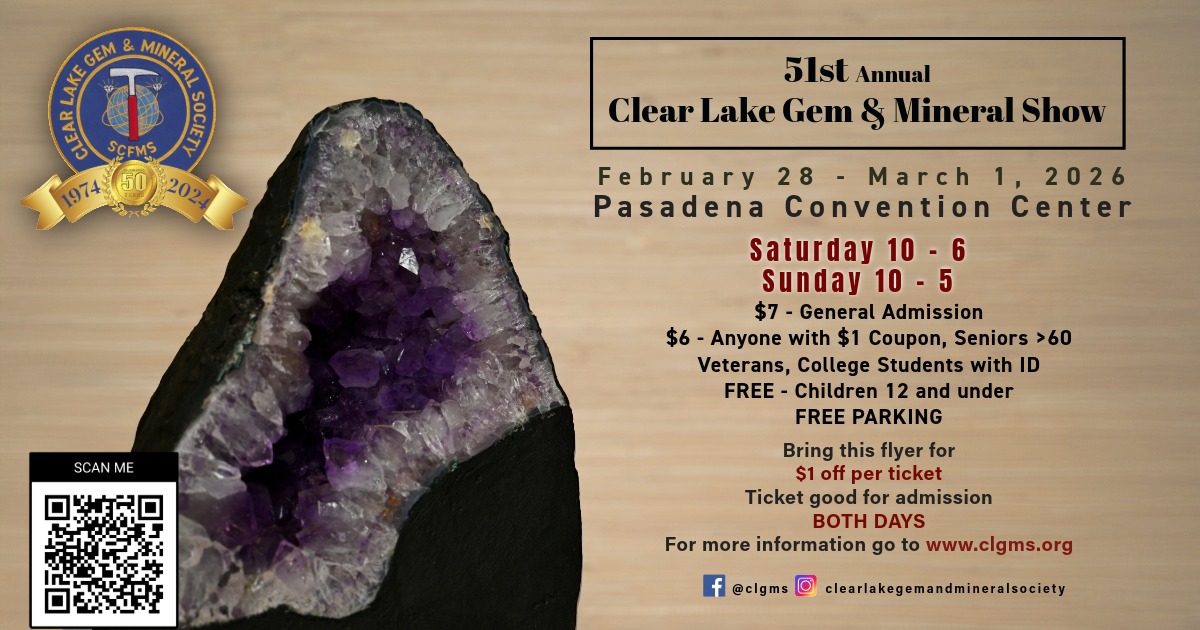 Event Promo Photo For 51st Annual Clear Lake Gem & Mineral Show