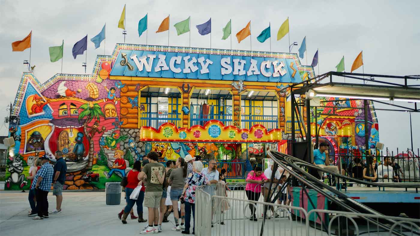 festival games at a colorful carnival in Pasadena, TX