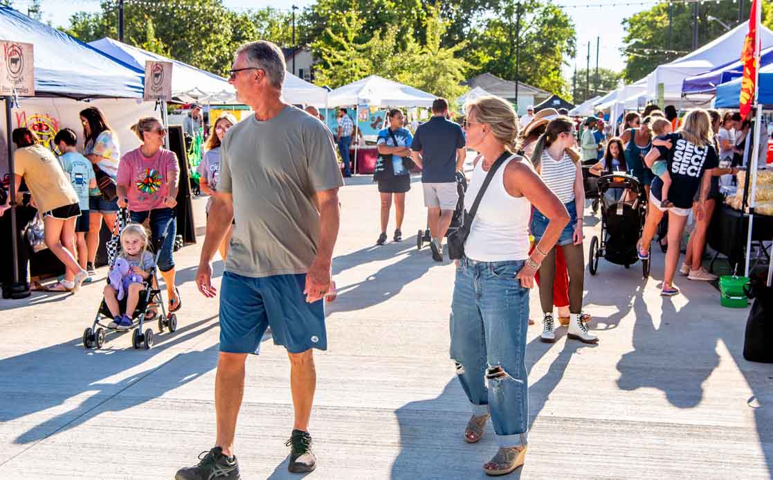 happy people exploring the westfield farmer's market