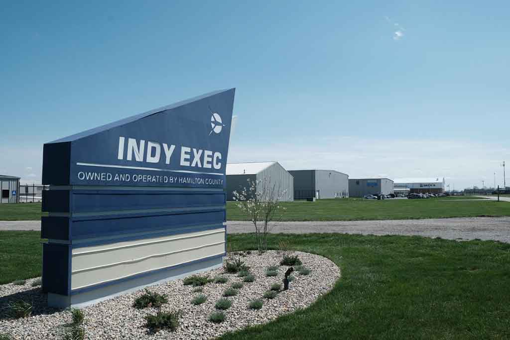 Indy Exec Airport outdoor sign