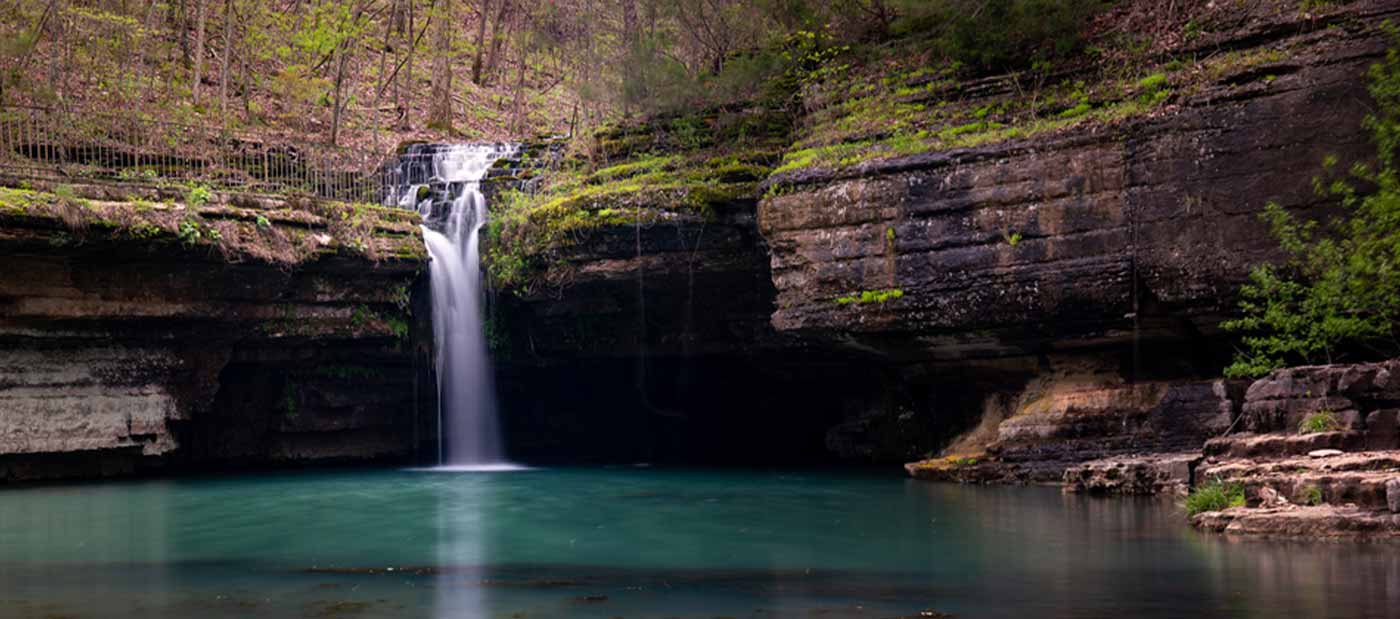 dogwood canyon nature park waterfall near branson, mo
