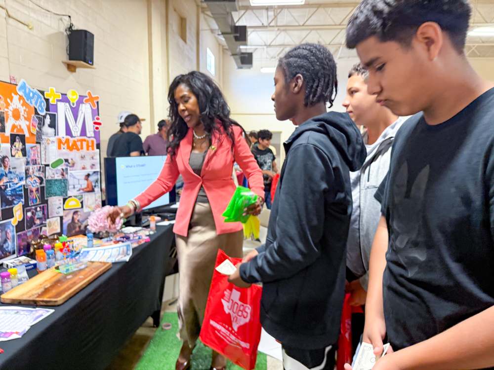 Students at a career fair