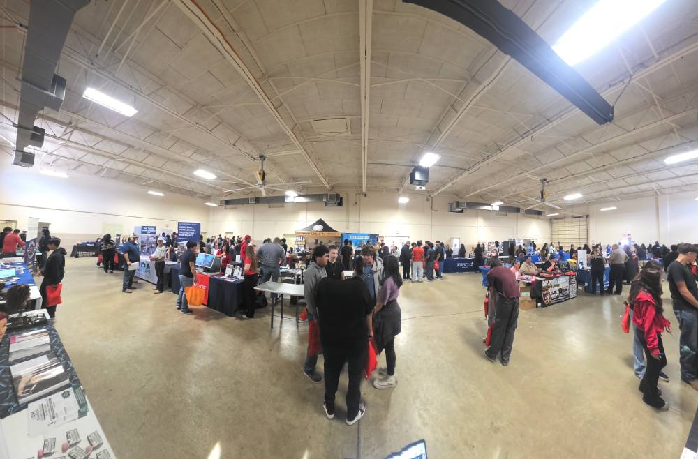 Group of students at a career fair