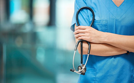 nurse holding stethoscope