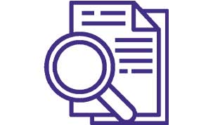 paper and magnifing glass