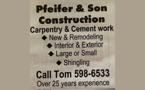 Pfeifer & Son Construction's Logo