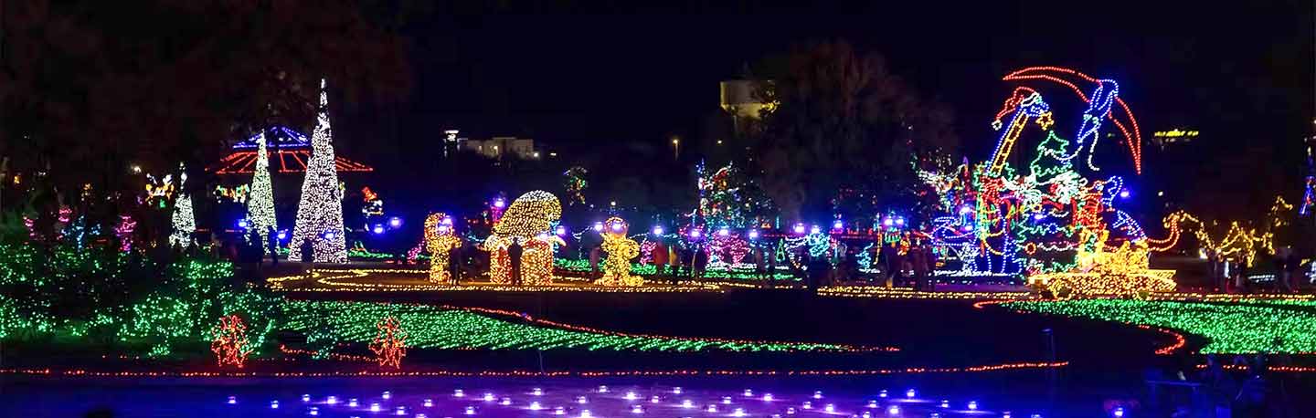 walking tour at Christmas in the Park, OK