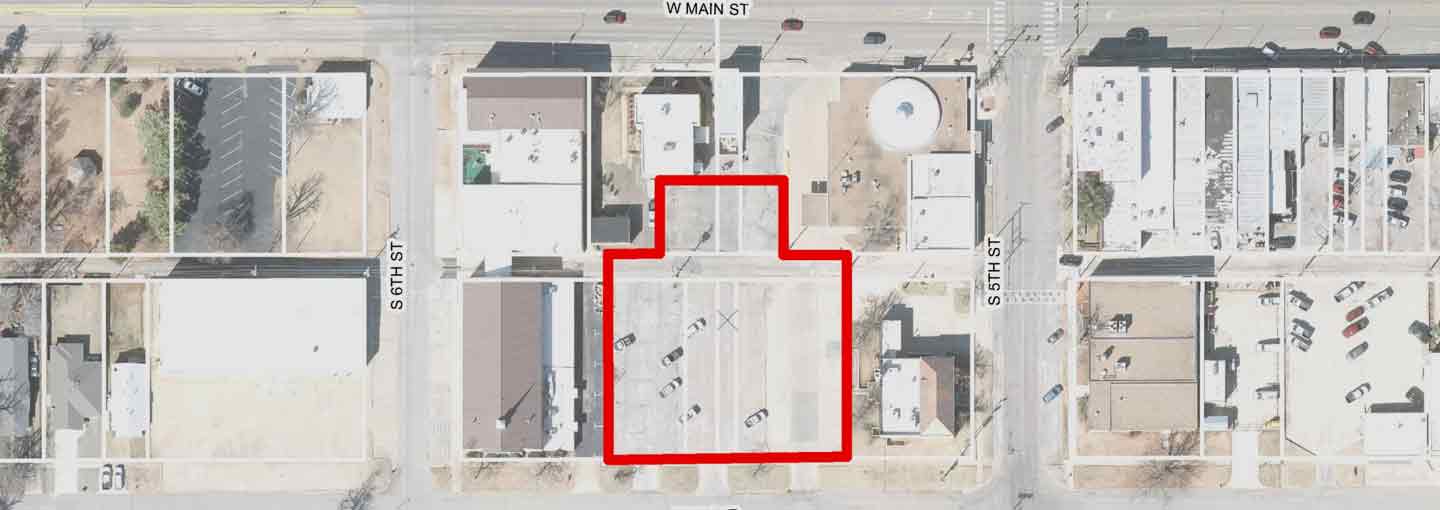 map showing alternative parking location for route 66 construction