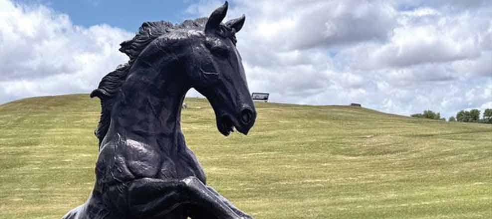 horse statue in Chisholm Trail Park