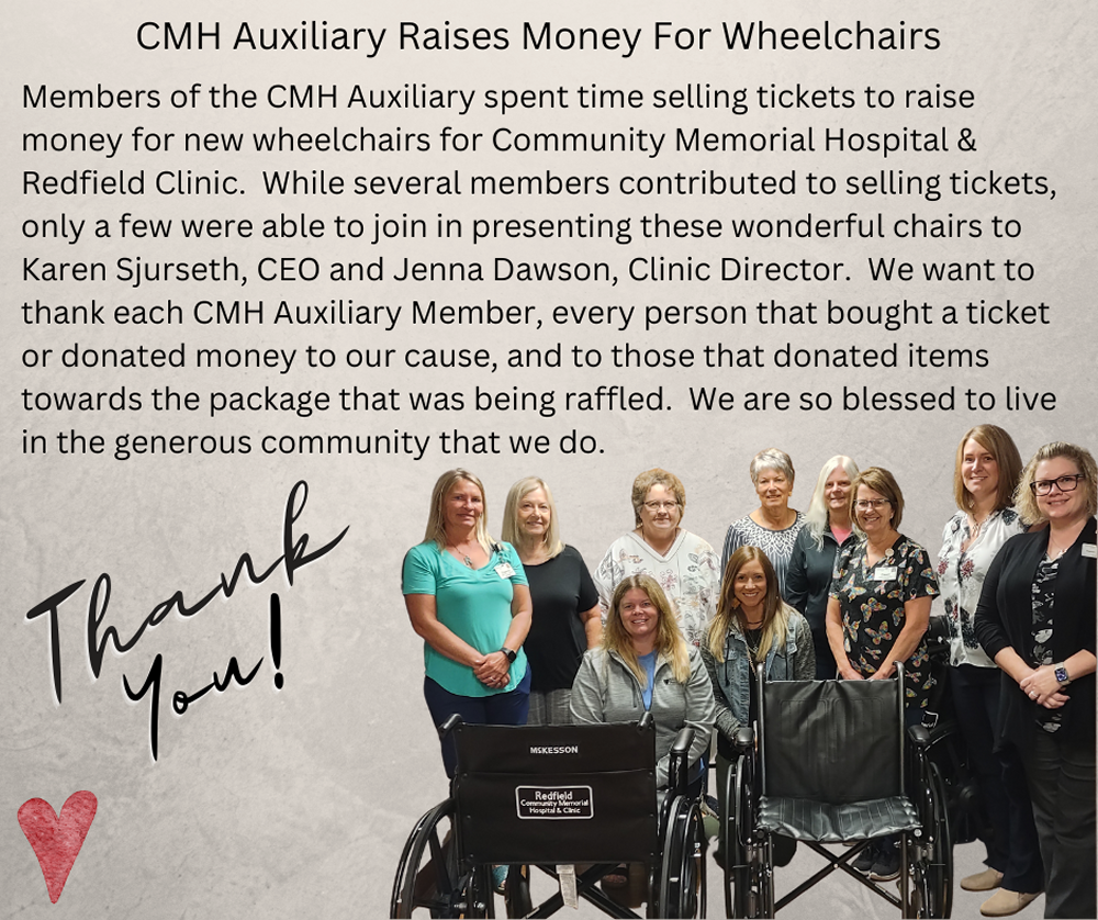 CMH Auxiliary Raises Money for Wheelchairs