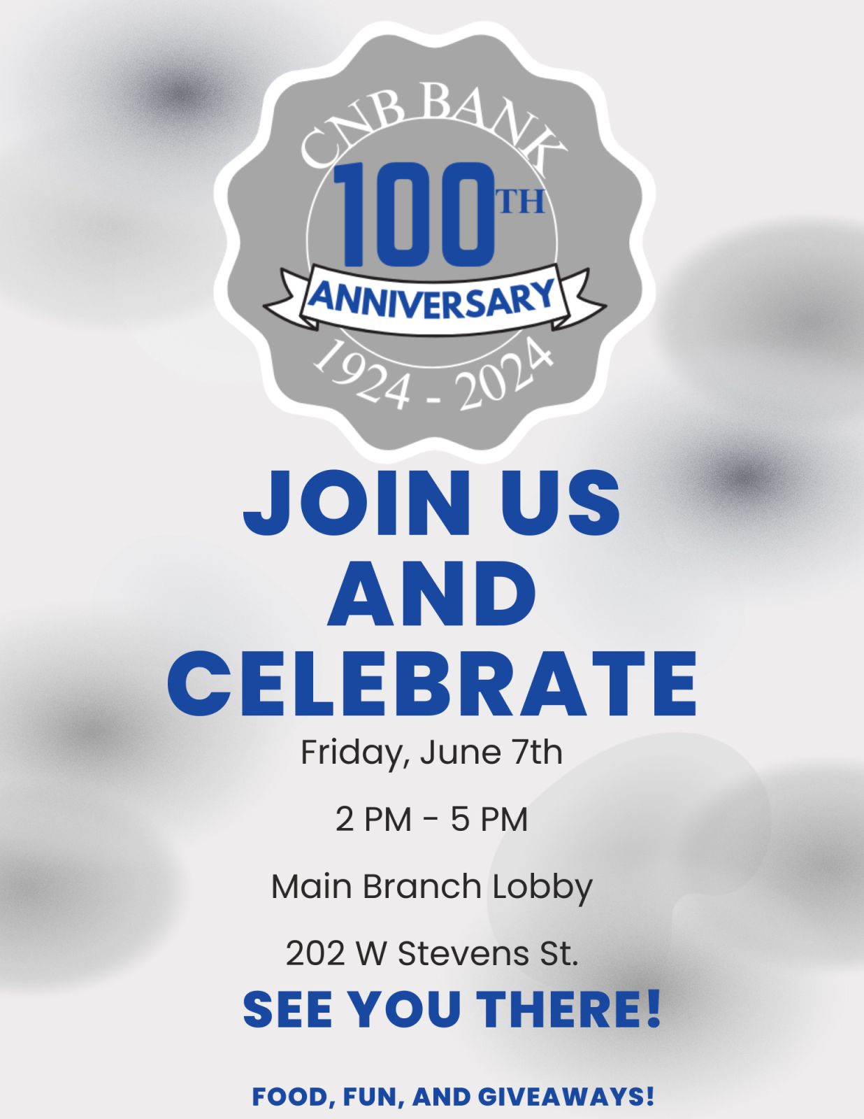 Click the CNB Bank: Celebrating a Century of Community Commitment Slide Photo to Open