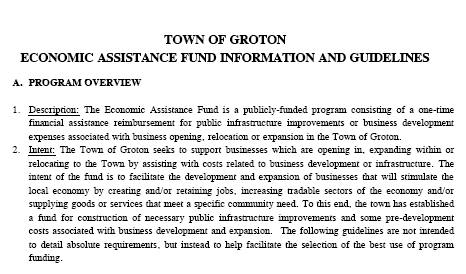 Thumbnail for Town of Groton's Economic Assistance Fund