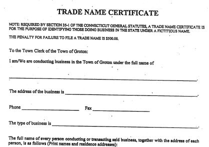 Trade Name Certificate