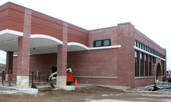 The new Minnwest Bank building being erected on the east side of Redwood Falls is nearly finished.