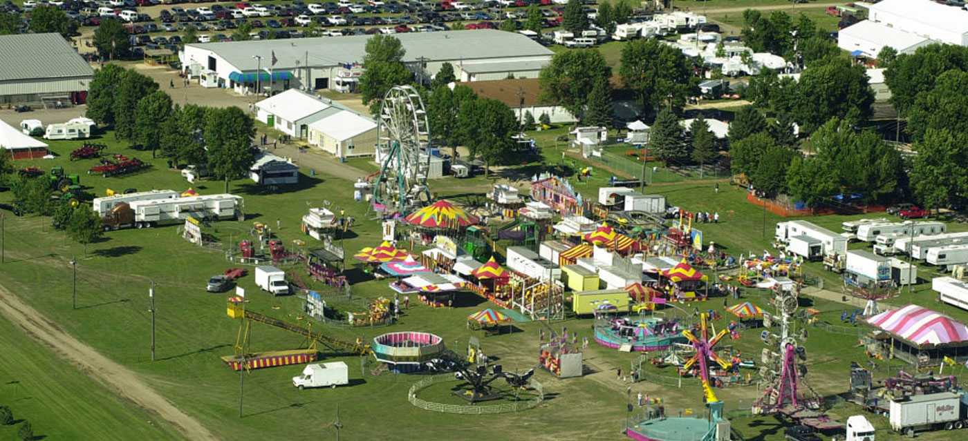 aerial view of the fair midway