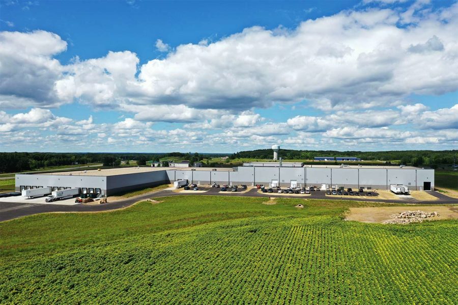 Barrett Petfood Innovations’ new 170,000-square-foot pet food plant is located next to Highway 10 in Little Falls, Minn. See more plant photos at the link, by Adam Kennedy Photography.