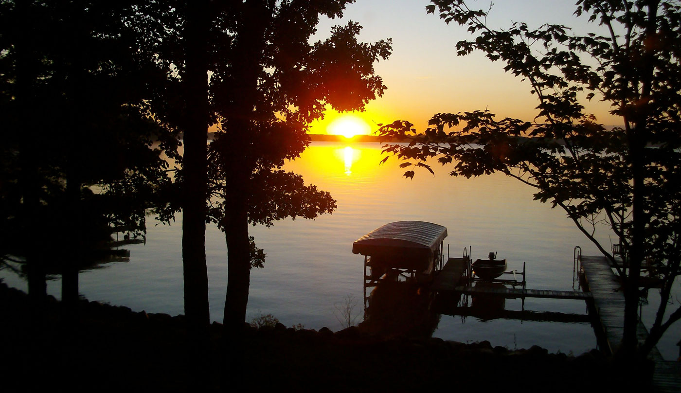 Sunset over the Mississippi River