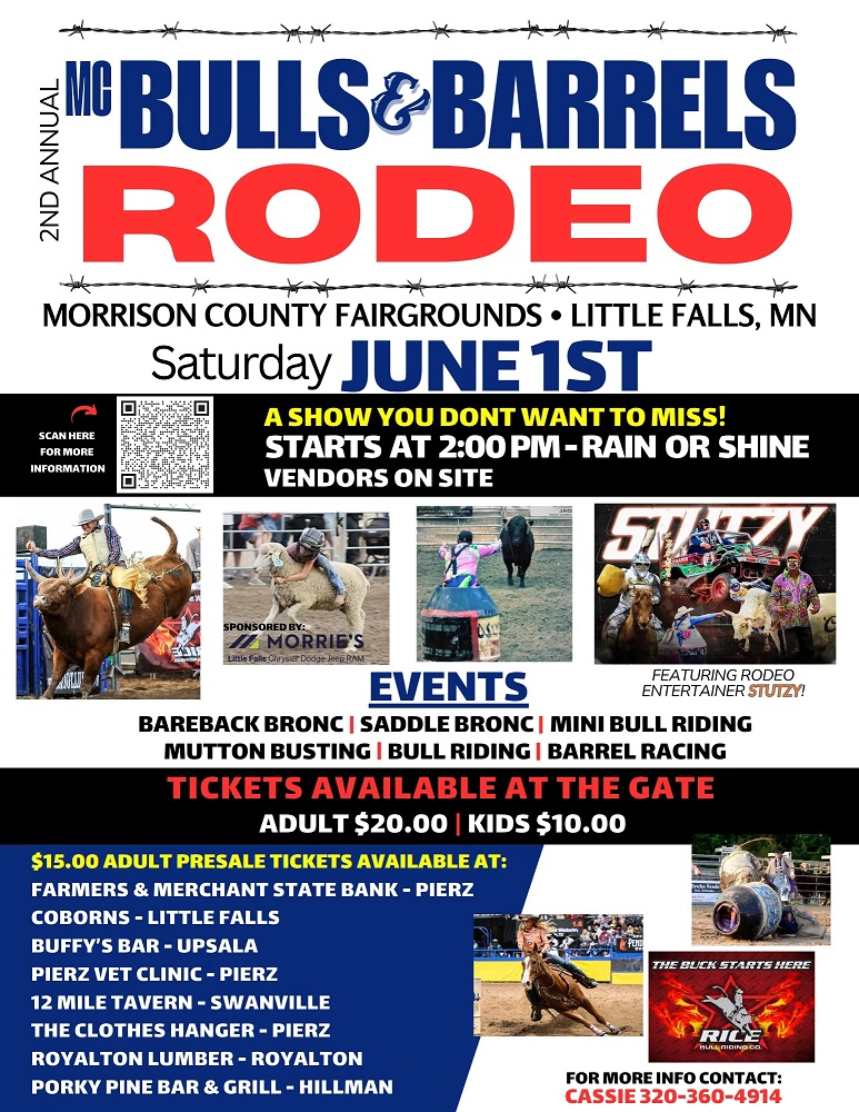 Second annual Morrison County Bulls & Barrels Rodeo set for June 1 Main Photo