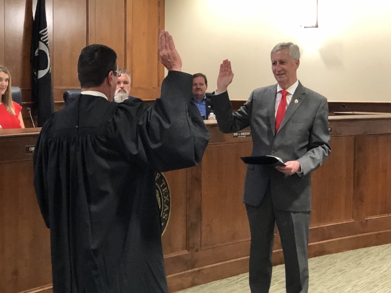 Thiele takes oath of office as Katy mayor Photo - Click Here to See