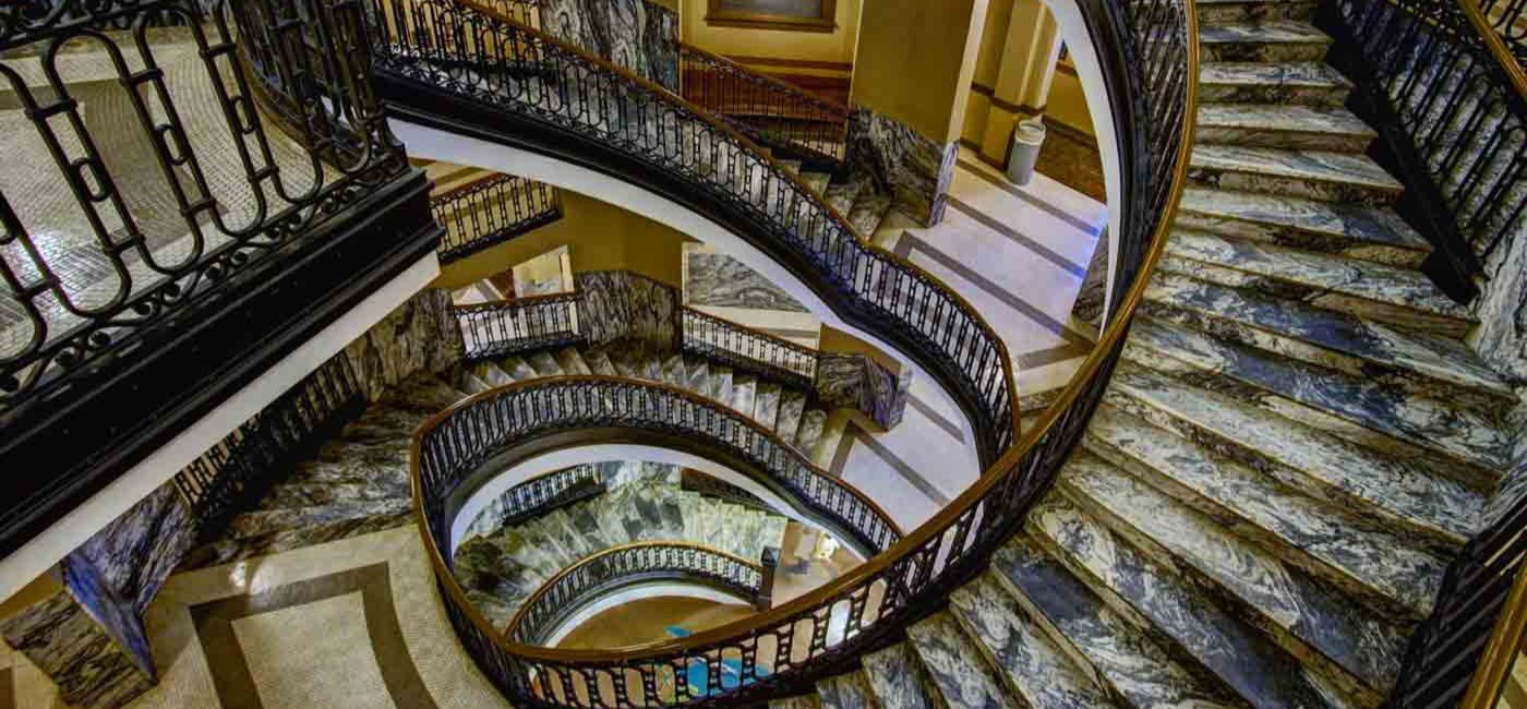 interior of historic building, staircase