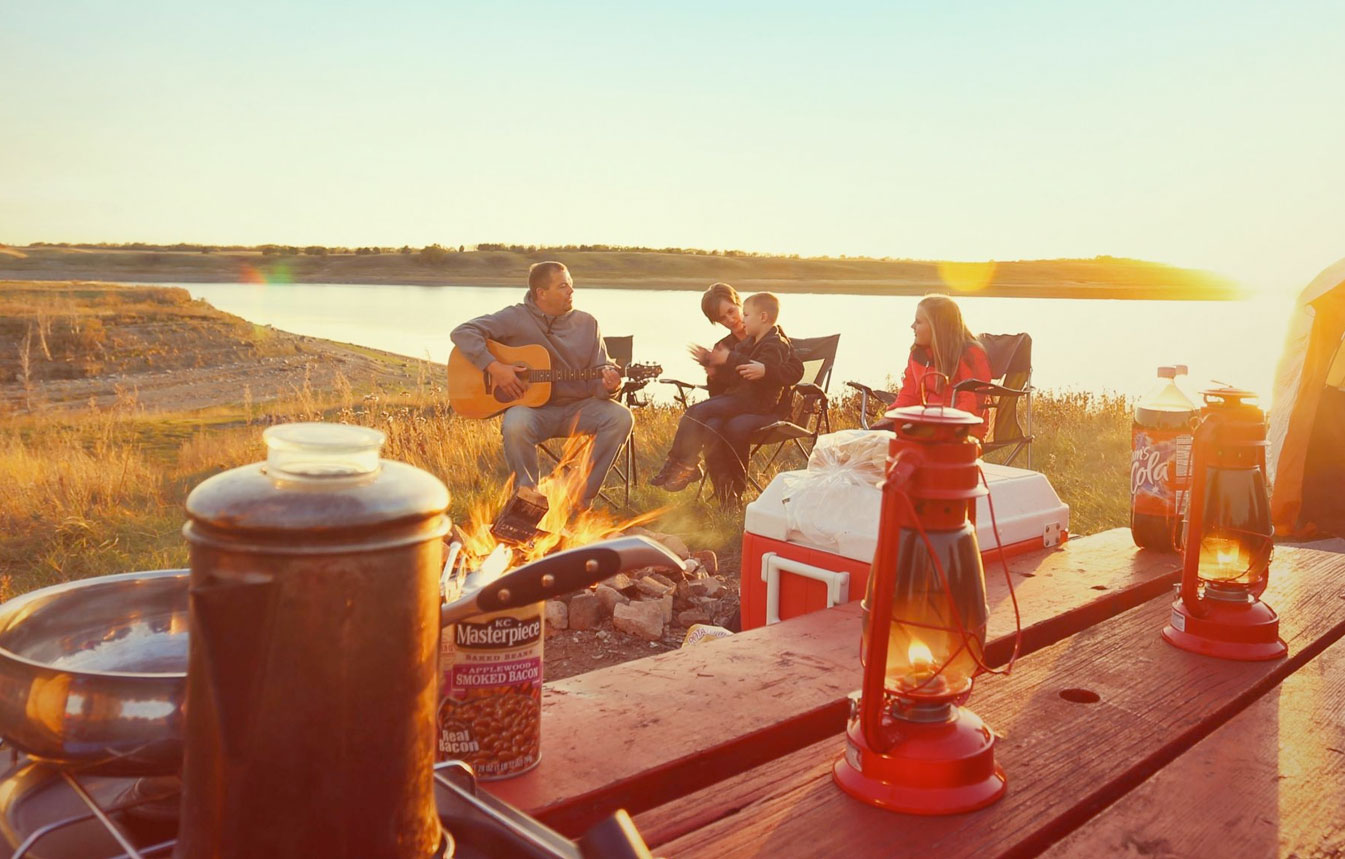 people around a campfire