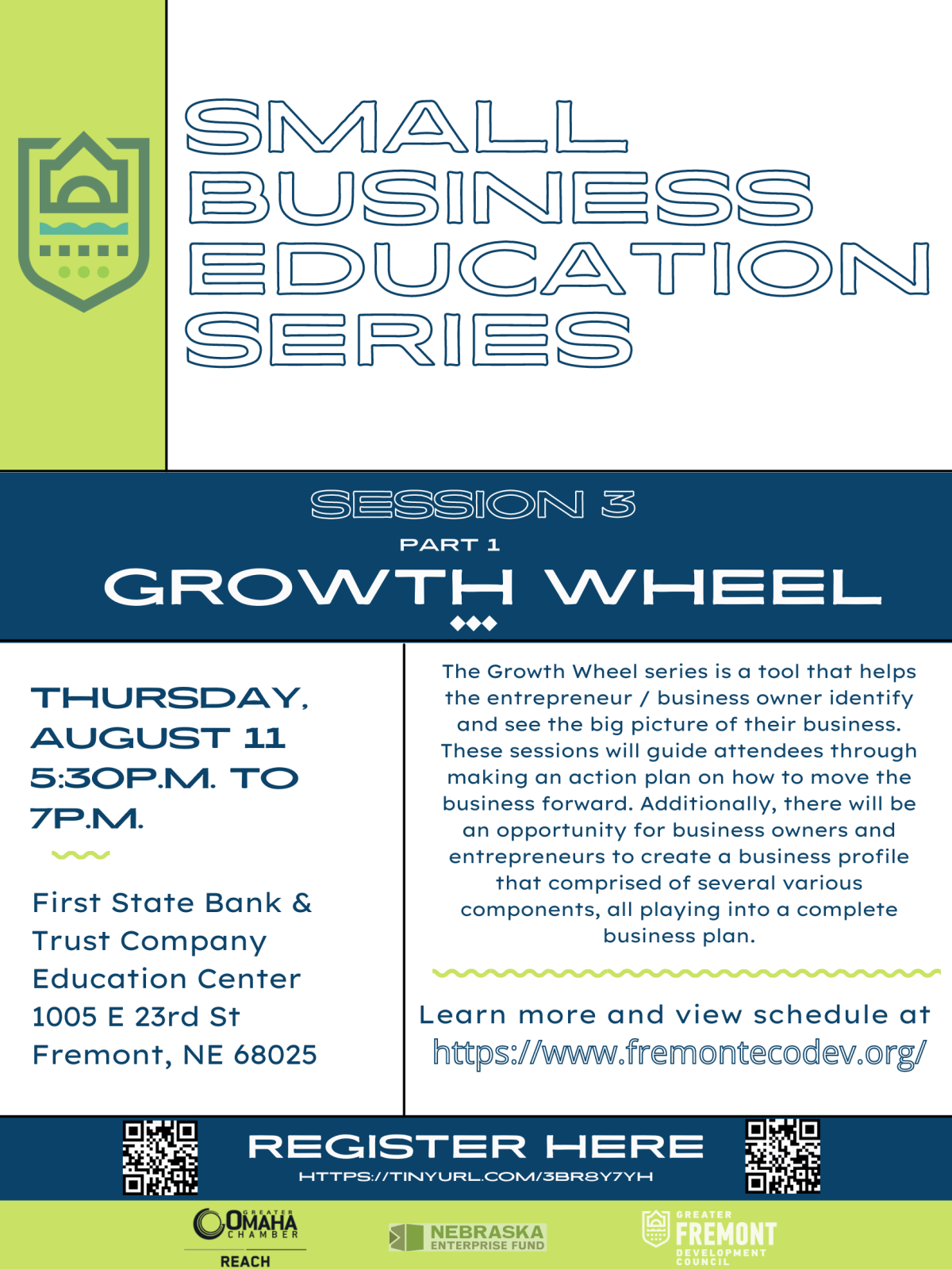 The Next Two Sessions of the Small Business Education Series from the Greater Fremont Development Council (GFDC) to Focus on the Growth Wheel Photo
