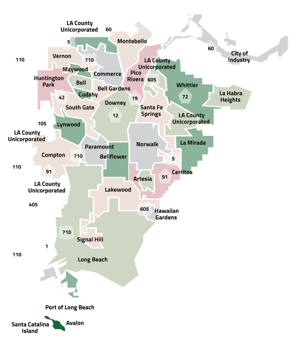 Gateway Cities map