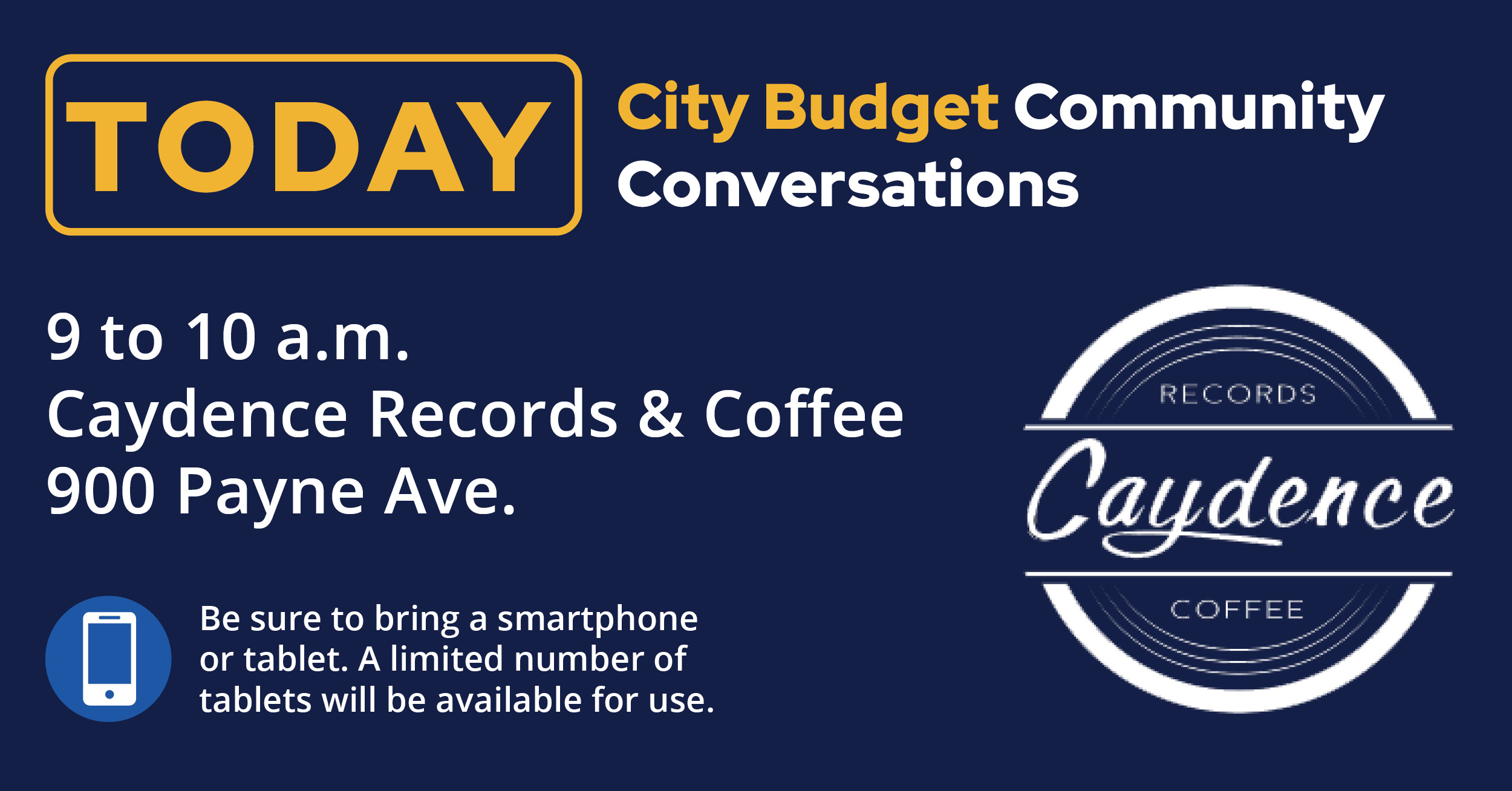 Event Promo Photo For City Budget Community Conversations with Mayor Carter