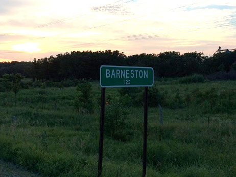 Barneston, Gage County, NE population sign
