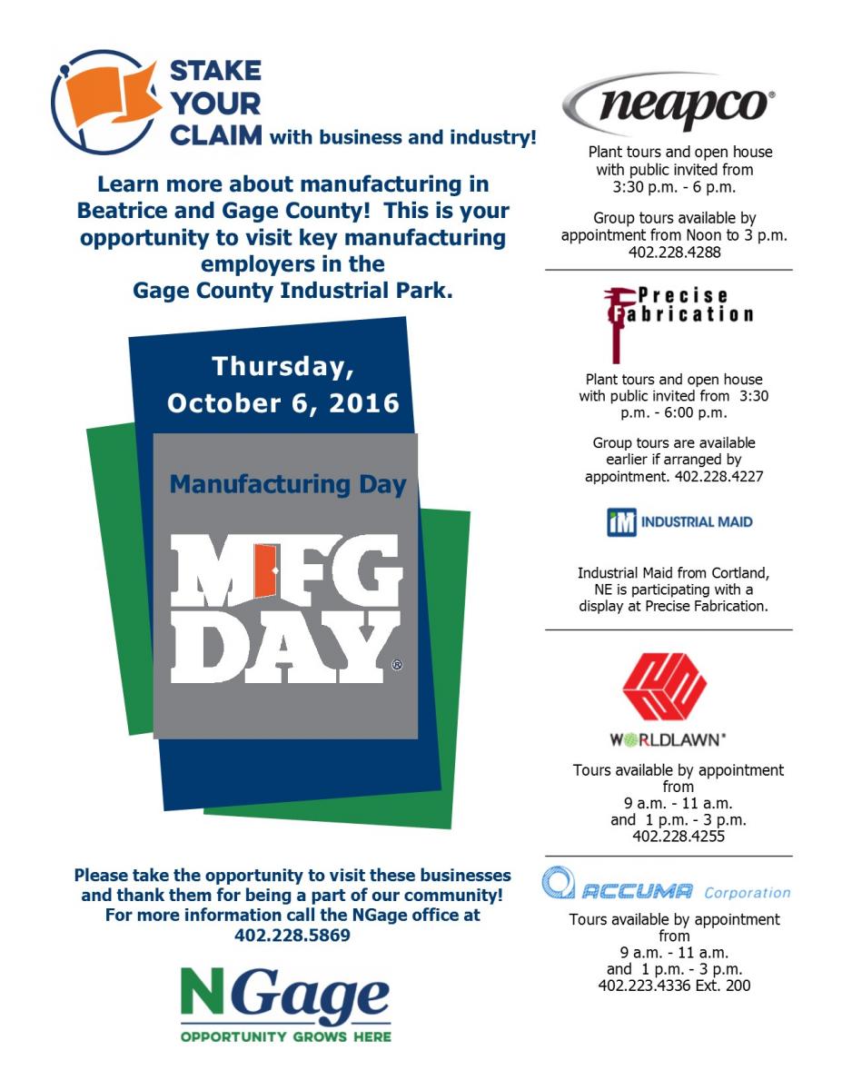 Manufacturing Day - October 6, 2016 Celebrations in Beatrice Photo