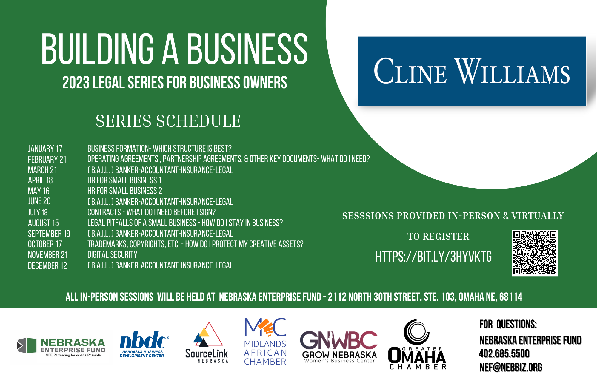 "Building a Business: Legal Series for Business Owners" Schedule & Registration Announced Photo