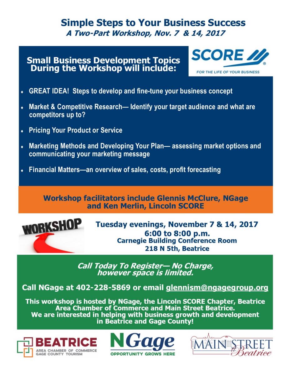 SCORE Simple Steps to Business Success - A Two Part Workshop Main Photo